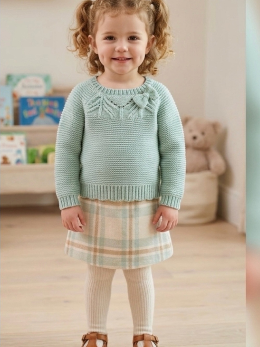 Girls' Mint Knit Sweater Top and matching skirt SZ 2T